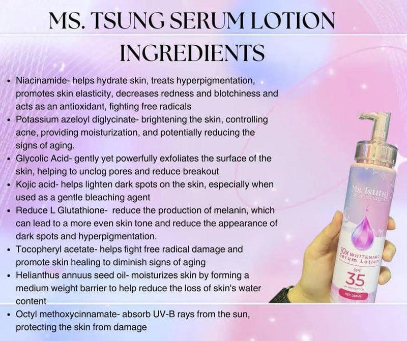 MS. TSUNG 10X WHITENING SERUM LOTION WITH SPF 30 PA+++