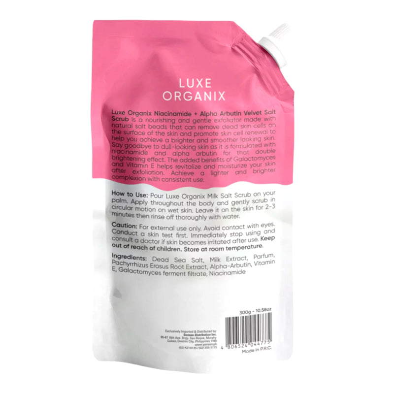 LUXE ORGANIX NIACINAMIDE + ALPHA ARBUTIN ULTRA FINE SCRUB