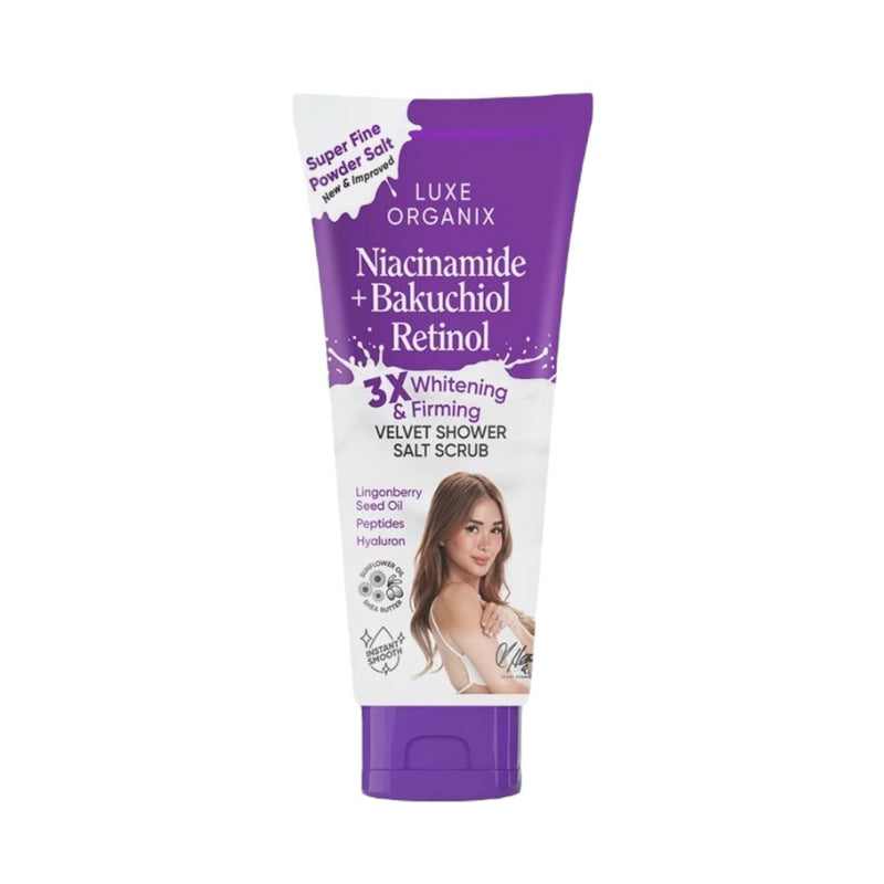 LUXE ORGANIX NIACINAMIDE + BAKUCHIOL RETINOL VELVET SALT SCRUB