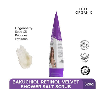 LUXE ORGANIX NIACINAMIDE + BAKUCHIOL RETINOL VELVET SALT SCRUB