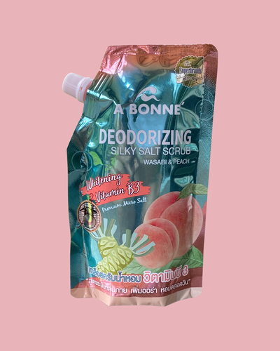 A BONNE’ Deodorizing Silky Salt Scrub Wasabi & Peach