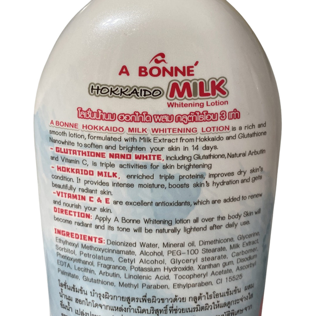 lyuh esther glutathione direct A Bonne Hokkaido Milk Nanowhite Whitening Lotion 400ml